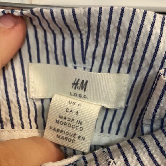 H&M Navy and White Striped Crepe Pants - Picture 2 of 4